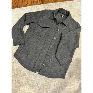 J.Crew Wool Shirt Jacket Button Front Shacket Shirt Size Small BK328 Grey